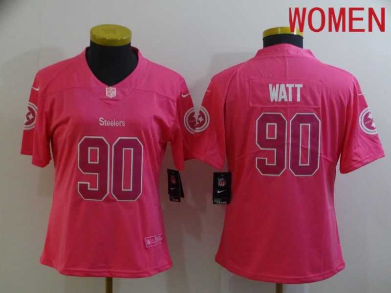 Women Pittsburgh Steelers 90 Watt Pink Nike Limited Vapor Untouchable NFL Jerseys